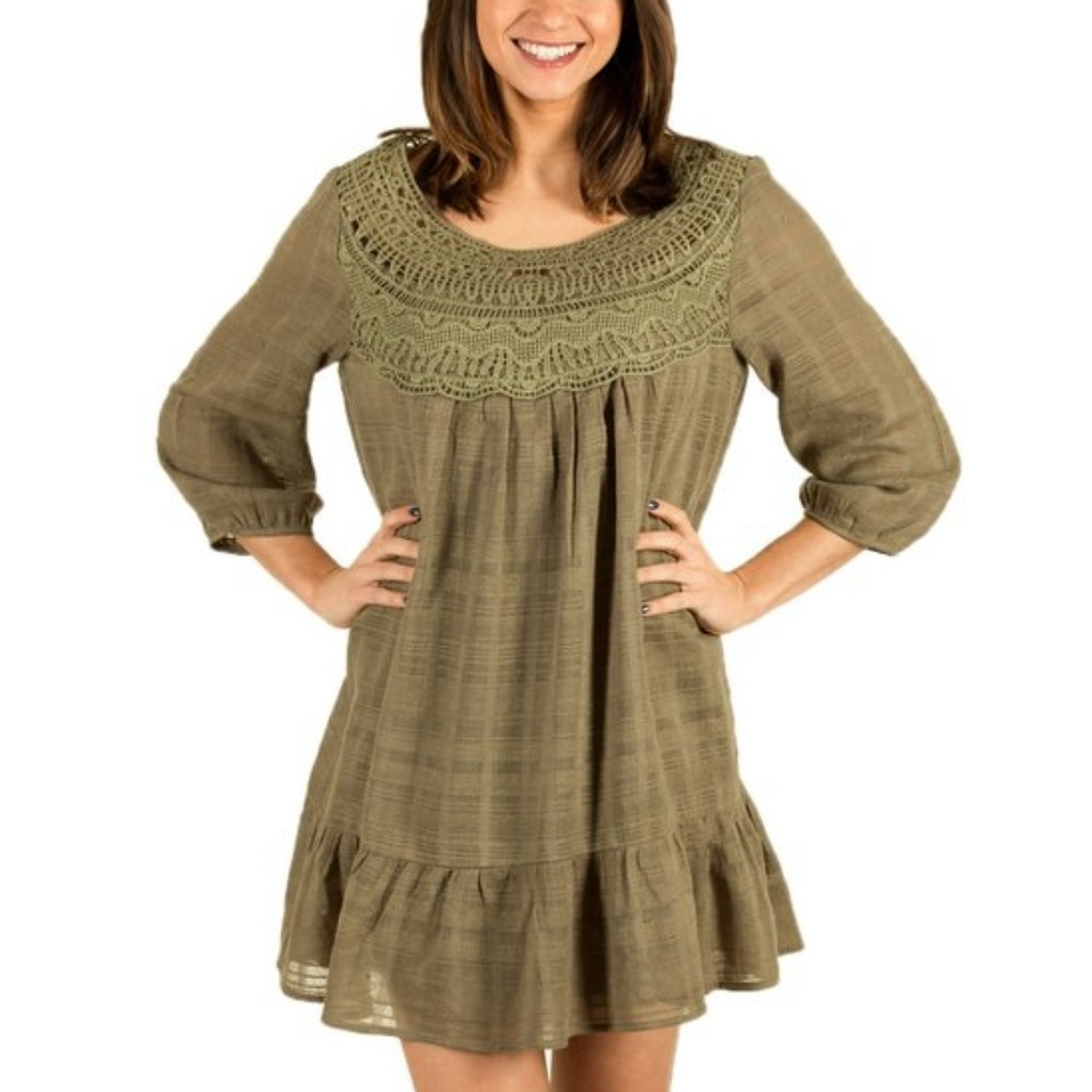 Crochet Lace Dress (Green)